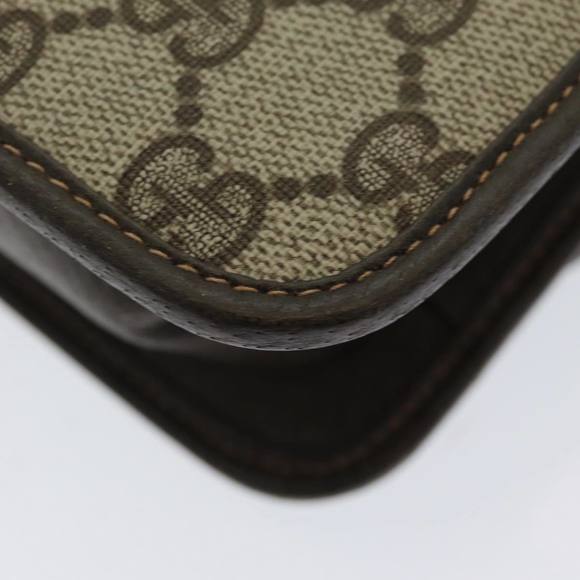 GUCCI GG Canvas Web Sherry Line Shoulder Bag PVC Beige Green Red Auth ep5199 - Picture 13 of 16